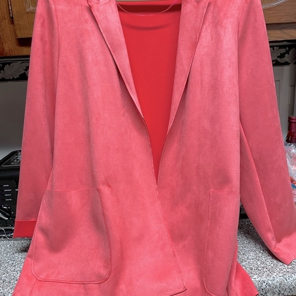 WINTER SALE ! CORAL VEGAN SUEDE JACKET SO SOFT N COMFORTABLE NWT 22”P 30 L - Picture 10 of 11